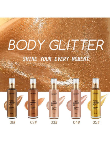 Aceite Corporal Brillante RMYHIG 100ml Hidratante Rosa Oro Claro