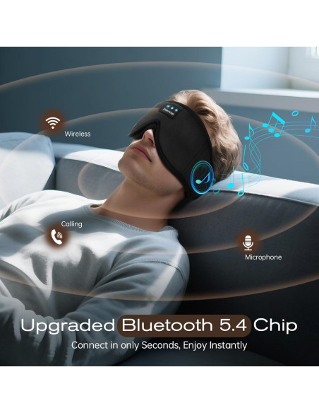 Máscara de Sueño Bluetooth ZHENYEMEI 3D con Auriculares