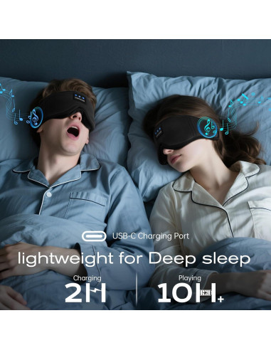 Máscara de Sueño Bluetooth ZHENYEMEI 3D con Auriculares