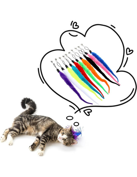 10 Repuestos de Juguete de Gusano para Gato InnoHHustle