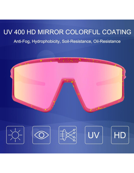 Gafas de Ciclismo Xiyalai Rosa UV400 para Adultos