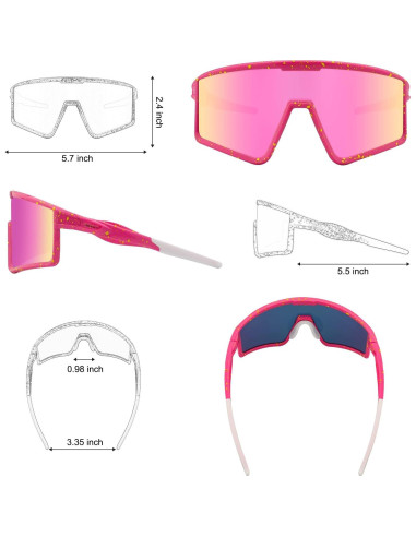 Gafas de Ciclismo Xiyalai Rosa UV400 para Adultos