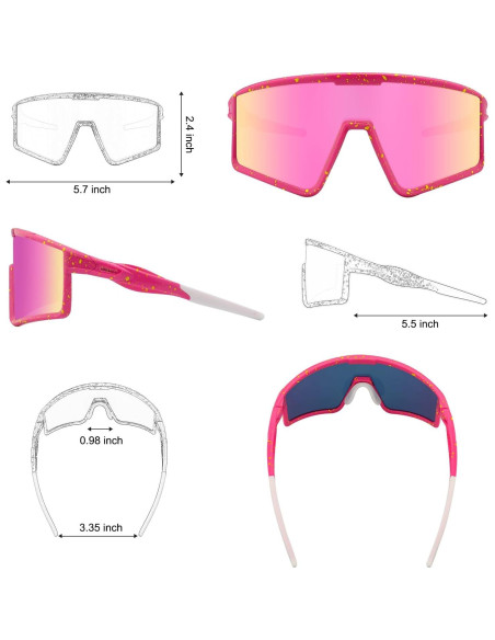 Gafas de Ciclismo Xiyalai Rosa UV400 para Adultos