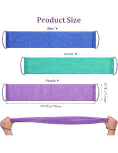 Esponja de Baño Africana 3 Piezas Exfoliante Nylon 76x14cm 2