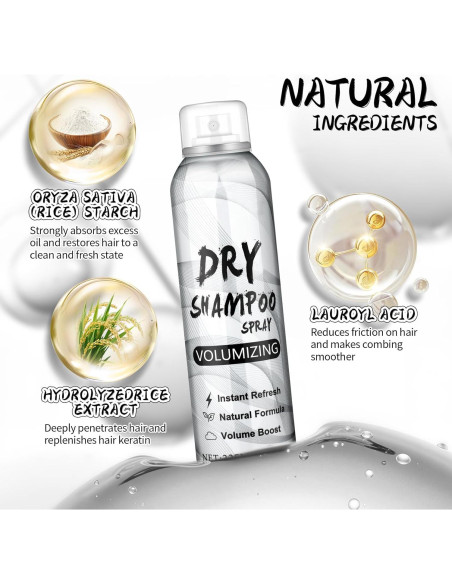 Champú Seco Voluminizador LZXLUKGIR 215 g - Refrescante y Nutritivo