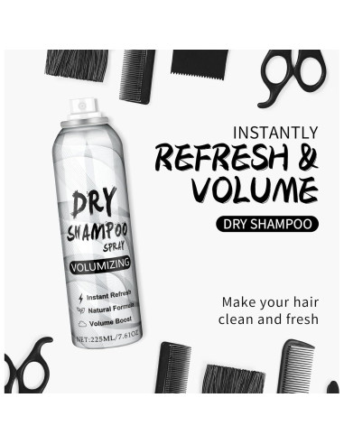 Champú Seco Voluminizador LZXLUKGIR 215 g - Refrescante y Nutritivo