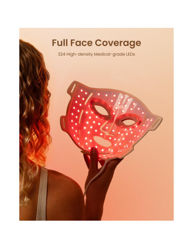 Máscara de Terapia de Luz Roja RENPHO E100B 324 LEDs 3 Modos