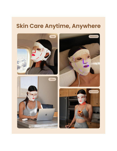 Máscara de Terapia de Luz Roja RENPHO E100B 324 LEDs 3 Modos