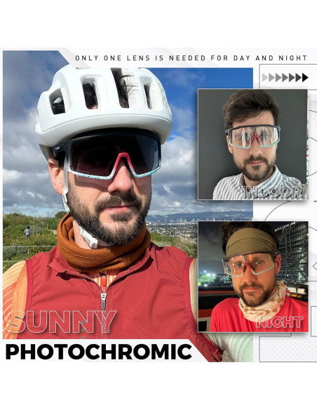 Gafas de Ciclismo SCVCN Fotocromáticas UV400 para Adultos