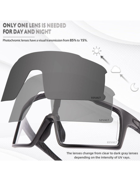 Gafas de Ciclismo SCVCN Fotocromáticas UV400 para Adultos