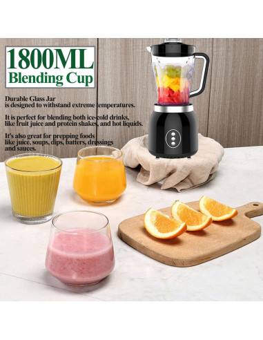 Mezclador YPCOO 800W 4 en 1 con Jarras de 1.8L y 0.6L