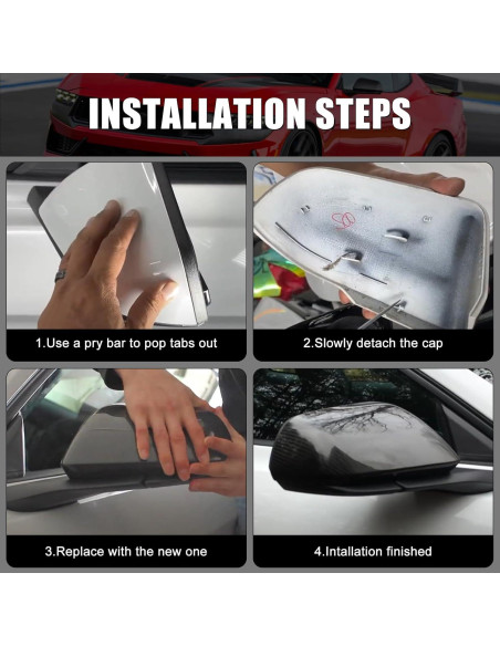 Cubiertas de Espejo Sportuli Fibra de Carbono Ford Mustang 2015-2024