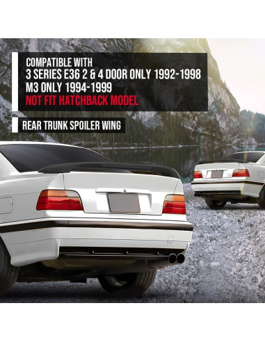 Alerón Trasero G-PLUS para BMW Serie 3 E36 1992-1998 Negro