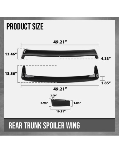 Alerón Trasero G-PLUS para BMW Serie 3 E36 1992-1998 Negro