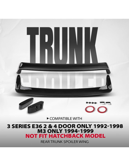 Alerón Trasero G-PLUS para BMW Serie 3 E36 1992-1998 Negro