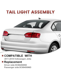 Luces Traseras Exteriores CONLLCON para Volkswagen Jetta 2011-2018 2