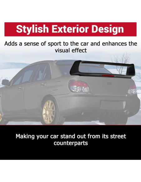 Alerón trasero Subaru Impreza WRX STI 2002-2007 con luz LED