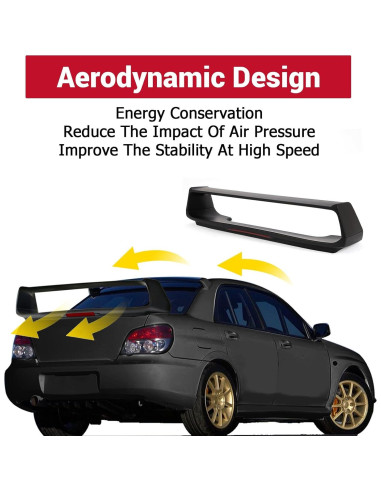 Alerón trasero Subaru Impreza WRX STI 2002-2007 con luz LED