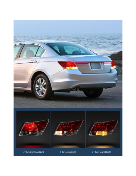 Luces Traseras Nilight para Honda Accord 2008-2012 - Impermeables
