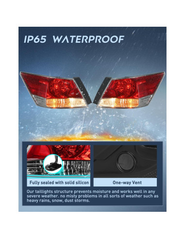 Luces Traseras Nilight para Honda Accord 2008-2012 - Impermeables