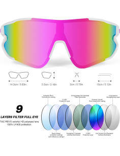 Gafas de Ciclismo Odoland UV400 Polarizadas Intercambiables 2