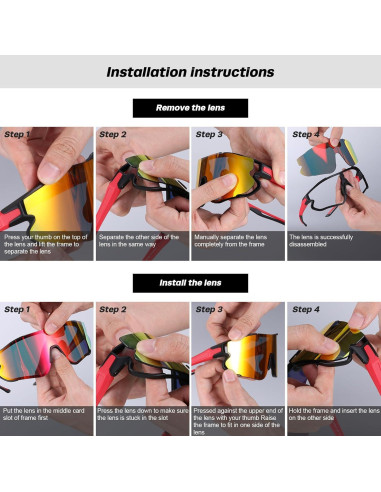 Gafas de Ciclismo Odoland UV400 Polarizadas Intercambiables
