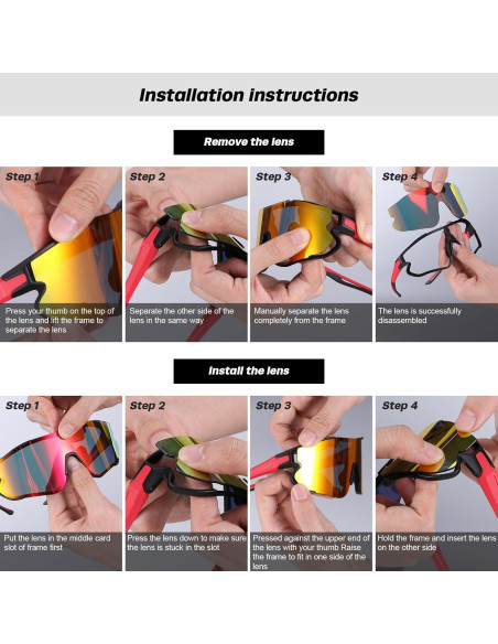 Gafas de Ciclismo Odoland UV400 Polarizadas Intercambiables
