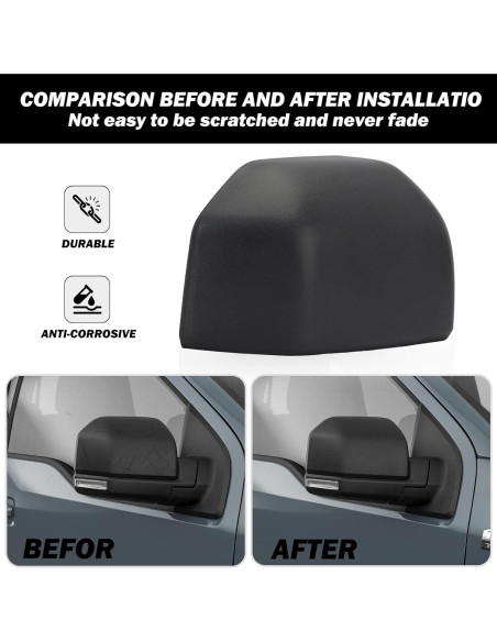 Tapa de Espejo Derecho MOFOAP para Ford F150 2015-2020 Negro