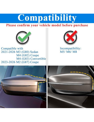 Cubiertas de Espejo de Fibra de Carbono AeroBon para BMW M3 M4 M2 2021-2026