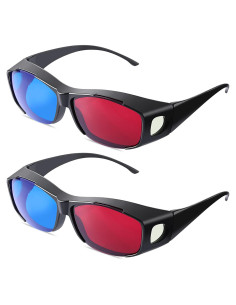 Gafas 3D BBTO Rojas Azules - 2 Piezas, Ligeras y Resistentes