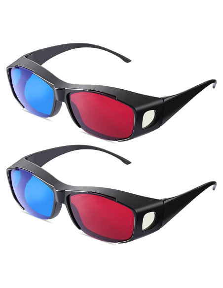 Gafas 3D BBTO Rojas Azules - 2 Piezas, Ligeras y Resistentes