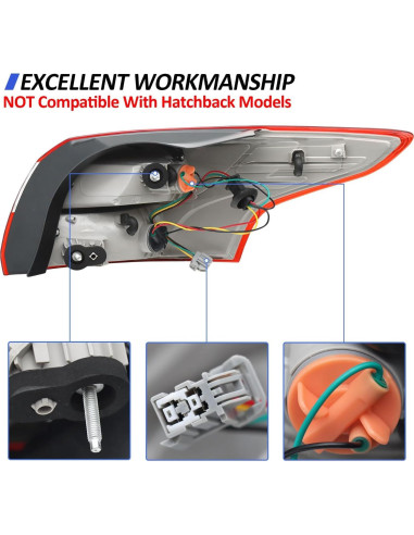 Luz Trasera Izquierda LEAVAN para Ford Focus 2012-2014