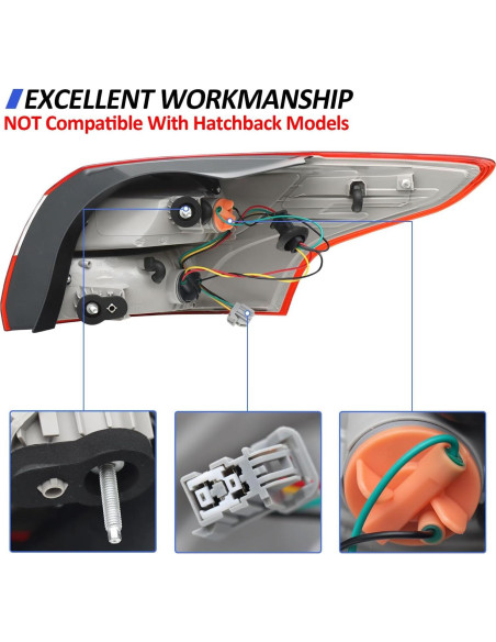 Luz Trasera Izquierda LEAVAN para Ford Focus 2012-2014