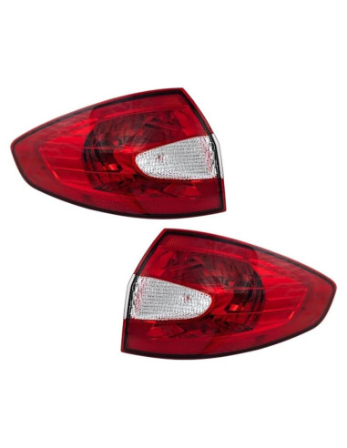 Luces Traseras KarParts360 Ford Fiesta 2011-2013 Par Rojo Claro