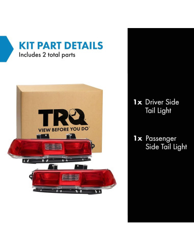 Juego de Luces Traseras TRQ LTA87414 para Chevrolet Camaro 2014-2015