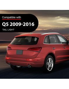 Luces Traseras DOTCOM para Audi Q5 2009-2016, Lente Rojo, 2PCS 2