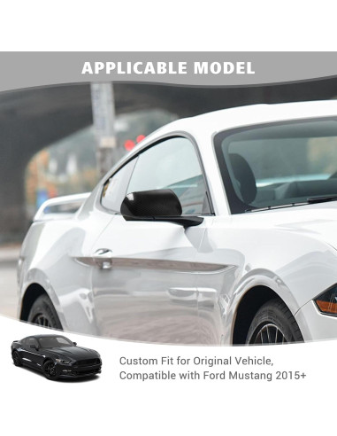 Cubierta de Espejo Retrovisor Jimen para Ford Mustang 2015-2023, 2PCS Fibra de Carbono