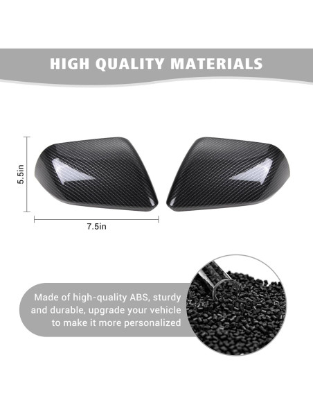 Cubierta de Espejo Retrovisor Jimen para Ford Mustang 2015-2023, 2PCS Fibra de Carbono