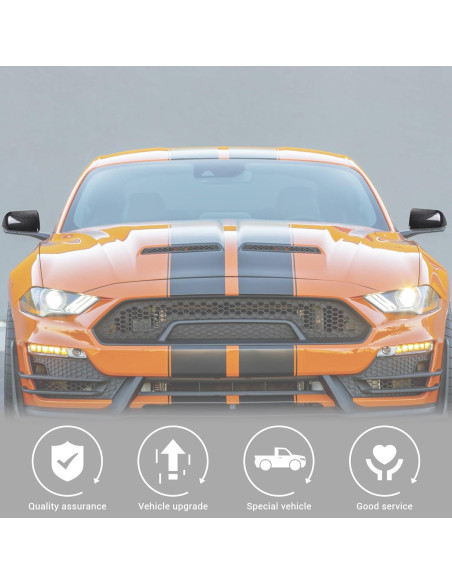 Cubierta de Espejo Retrovisor Jimen para Ford Mustang 2015-2023, 2PCS Fibra de Carbono