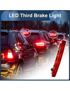 Luz de freno LED VekAuto 32.5cm roja impermeable para Renault 2