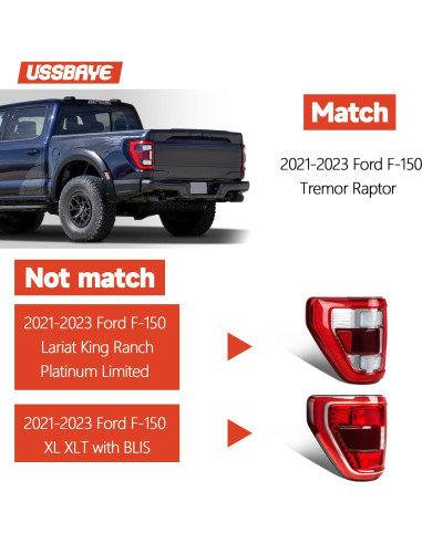 Luz Trasera LED Ussbaye para Ford F150 2021-2023 Izquierda