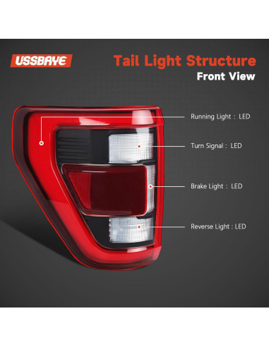 Luz Trasera LED Ussbaye para Ford F150 2021-2023 Izquierda