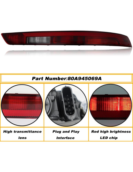 Luz de freno trasera derecha AIWGIW para Audi Q5 2018-2021