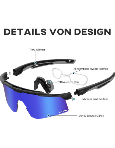 Gafas Deportivas GlaRid UV400 para Ciclismo y Béisbol