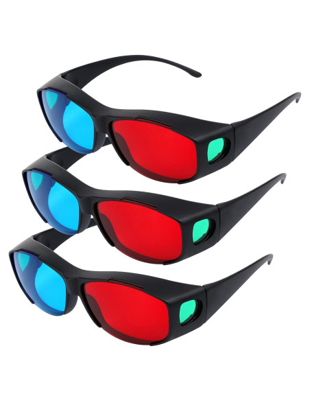 Gafas 3D Adasea Rojo Azul 3 Piezas Ligeras y Duraderas