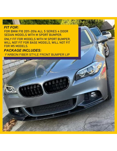 Labio Spoiler Frontal BMW Serie 5 F10 2011-2016 Fibra de Carbono