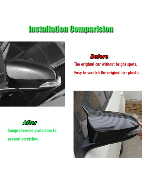 Cubiertas de Espejo Retrovisor BOYOUS ABS para Toyota Corolla 2014-2019