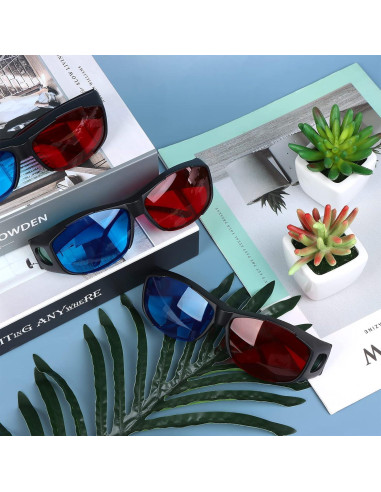 Gafas 3D Adasea Rojo Azul 3 Piezas Ligeras y Duraderas