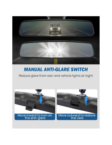 Espejo Retrovisor Antideslumbrante JOYTUTUS 10.6" Universal