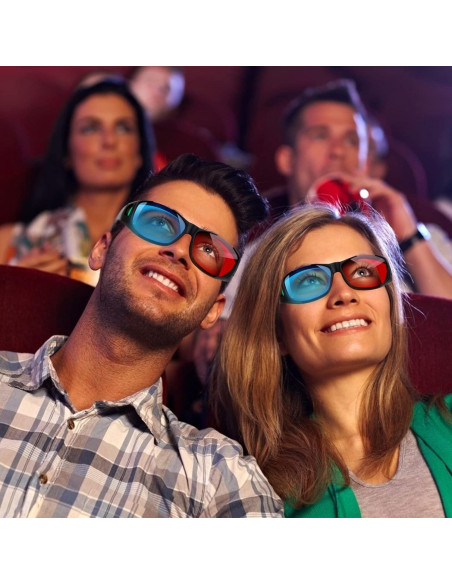 Gafas 3D Adasea Rojo Azul 3 Piezas Ligeras y Duraderas